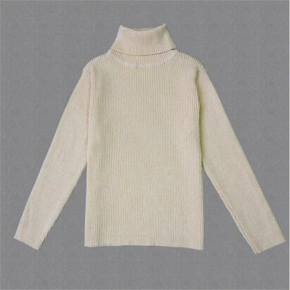 Baby Girls Winter Turtleneck Knitted Sweaters Clothes 2025 Autumn Children Boys Pullover Kids Knitwear