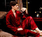 Mens Silk  Satin  Pajamas Set   Pyjamas  Set   Sleepwear  Loungewear  S~4XL