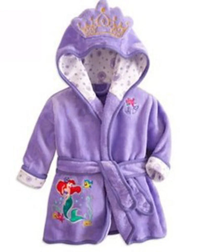 Children's Robes Kids Hooded Pajamas Clothes Child Boys Fleece Warm Bathrobes Girls Nightgowns Clothing Set Cartoon Sleepwear