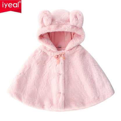 IYEAL Little Rabbit Thick Warm Clothes Fashion Cute Baby Infant Girls Autumn Winter Hooded Coat Cloak Jacket for 1-4 Years