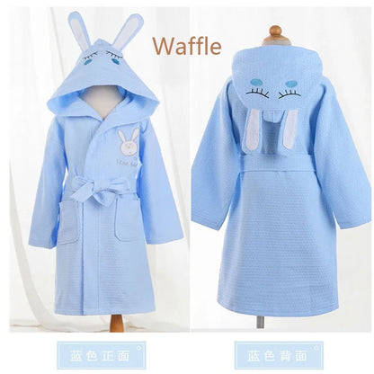 Pure cotton Children Robes Soft Baby Bathrobe Cute Animal Cartoon Babies Blanket Kids Hooded Bathrobes Toddler Bath Towel