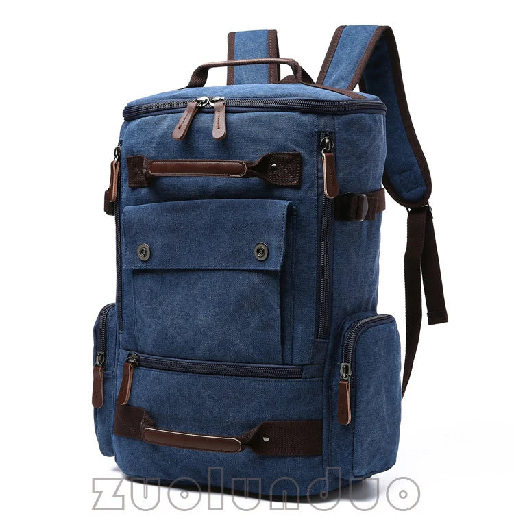 Men's Backpack Vintage Canvas Backpack School Bag Men's Travel Bags Large Capacity Backpack Laptop Backpack Bag Rucksack