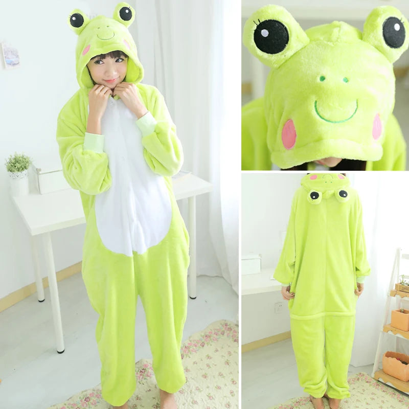 Animal Onesie Adult Unisex Unicorn Pajamas Suit Warm Soft Woman Sleepwear Boy Girls Onepiece Kids Winter Flannel Jumpsuit Pijama