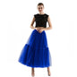 Maxi Long Tulle Skirts for Women Black Gothic Pleated Skirt Casual Party Fairycore Summer Winter Jupe Longue Falda Mujer