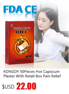 KONGDY 100 Pieces=10 Bags Hot Sale Muscle Pain Relief Patch Chinese Traditional Capsicum Plaster Personal Care Massage Product