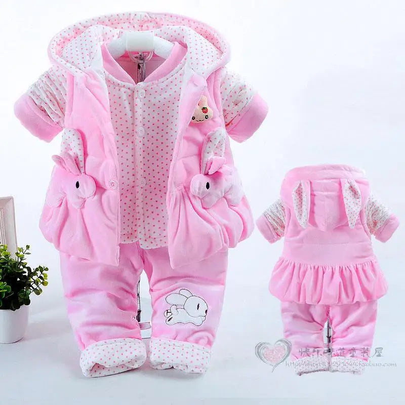 Baby girl's thin cotton three-piece suit