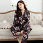 Satin Silk Pajamas for Women's Set pyjamas Button Donna pjs Winter Mujer Pijama Sleepwear