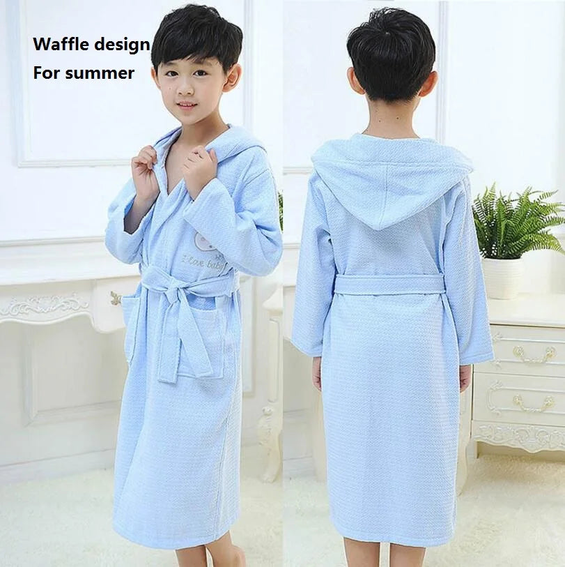 Pure cotton Children Robes Soft Baby Bathrobe Cute Animal Cartoon Babies Blanket Kids Hooded Bathrobes Toddler Bath Towel