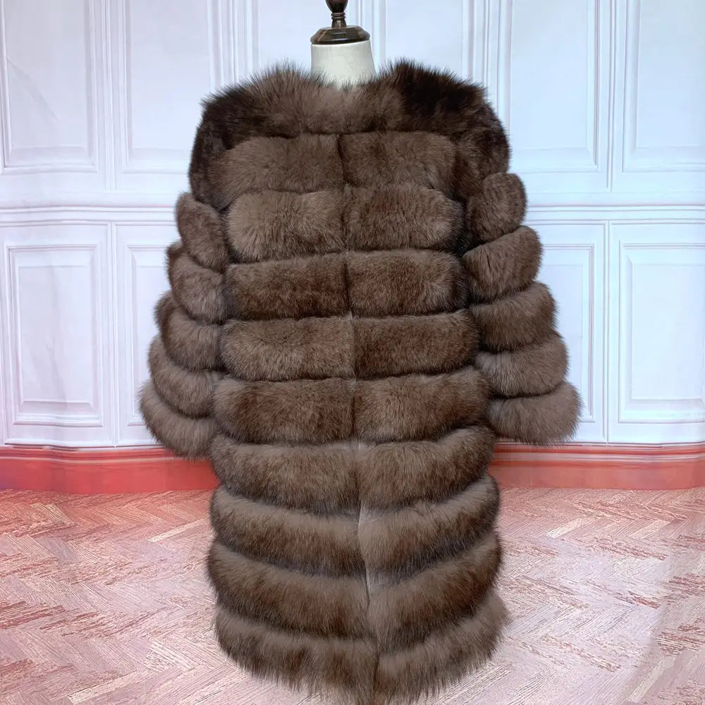 NEW style  4in1 real fur coats Women Natural Real Fur Jackets Vest Winter Outerwear Women fox fur coat high quality fur Clothes