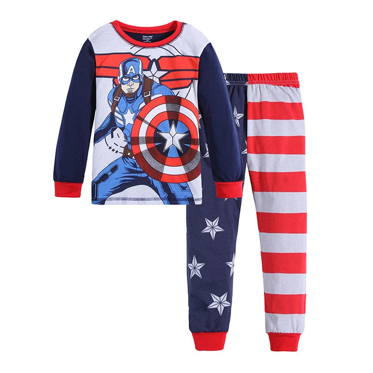 2pcs/set New Kids Pajamas SpiderMan Sets Baby Girls Boys Clothes Pijamas Hulk Cartoon Long Sleeve Tshirt+Pants Set Home Costume