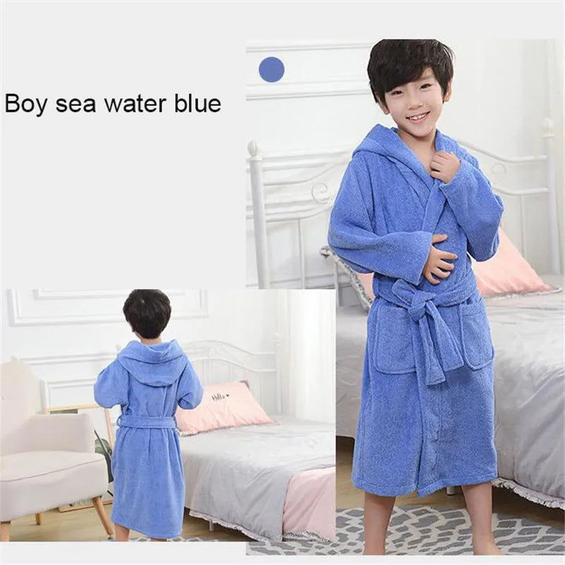 Pure cotton Children Robes Soft Baby Bathrobe Cute Animal Cartoon Babies Blanket Kids Hooded Bathrobes Toddler Bath Towel