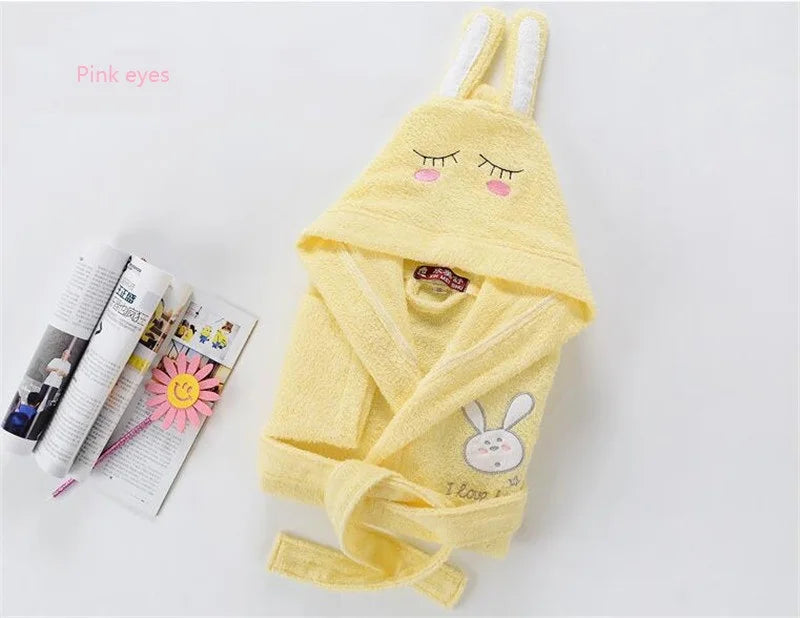 Pure cotton Children Robes Soft Baby Bathrobe Cute Animal Cartoon Babies Blanket Kids Hooded Bathrobes Toddler Bath Towel