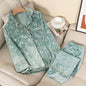 Velvet 2PCS Pajamas Set Women Autumn Winter Sleepwear Nightwear Casual Sleep Set Loose Soft Bathrobe Long Sleeve Shirt&pant