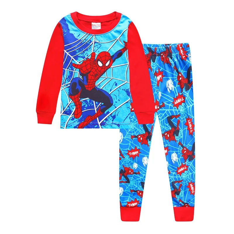 2pcs/set New Kids Pajamas SpiderMan Sets Baby Girls Boys Clothes Pijamas Hulk Cartoon Long Sleeve Tshirt+Pants Set Home Costume