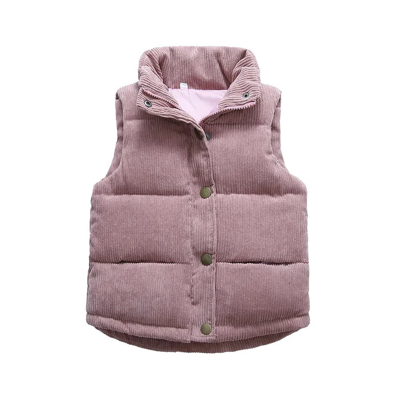 Autumn Girls Warm Vest Winter Boys Thicken Waistcoat Kids Outerwear Baby Vest Children Teens Cotton Jackets Vest For 3-10 Years