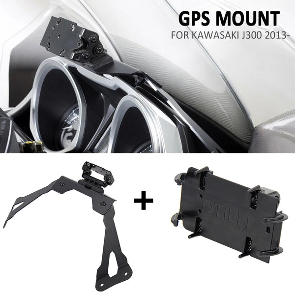 Motorcycle Smart Phone Navigation GPS Plate Bracket Adapt Holder Kit FOR Kawasaki J300 2013-2021 2020 2019 2018 2017 2016 2015