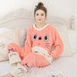 Autumn Winter Pajamas Set Women Sleep Shirt & Pant Set Sleepwear Warm Flannel Nightgown Female Cartoon Bear Animal Pijamas