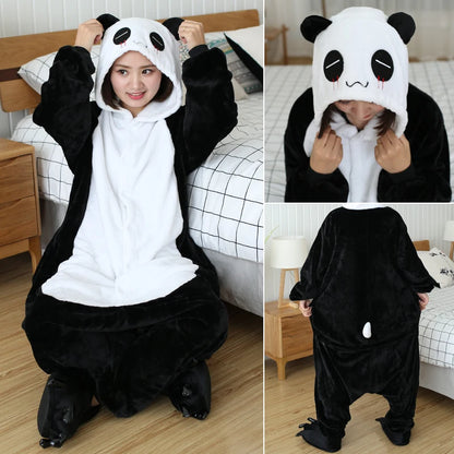 Kigurumi Children's Onesie for Boys Girls Unicorn Pyjamas Flannel Kids Stitch Pijamas Suit Animal Sleepwear Winter Panda Pajamas