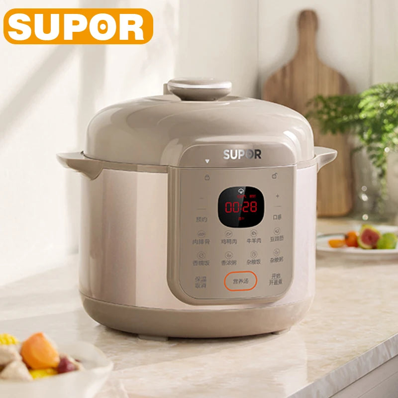 SUPOR Electric Pressure Cooker 5L Rice Cooker 70Kpa Multifunction Fast Cooking Stew Bones Beef Porridge For Kitchen SY-50YC5006