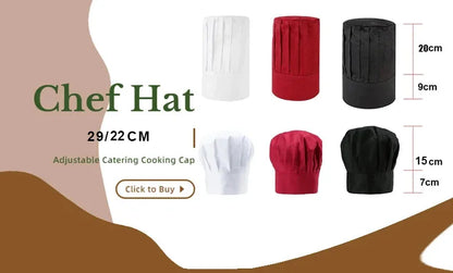 Uniform Set Cooking Apron Catering Cap Hotel Chef Pinafore Man Restaurant Kitchen Cook Work Apron Bakery Cafe Woman Waiter Hat