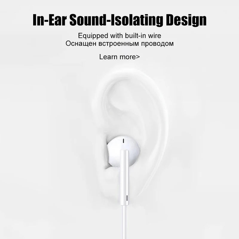 Apple iPad Laptops Tablet Headphones For iPhone 16 15 14 13 12 11 Pro Max Earphones X XS 7 8 Plus 3.5mm Stereo Wired Earbuds