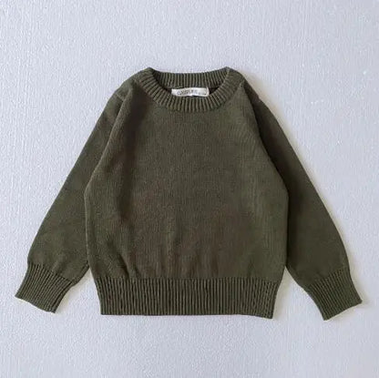 New Spring Kids Pullovers Tops Baby Boys Girls Pure Color Sweaters Autumn Kids Sweaters Knitted Bottoming Boys Sweaters