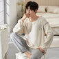 Stripe 100% Cotton Pajamas Sets Men Long Sleeve Pijama Set for Male S-XXXLSize Sleep Clothing Nightie Sleepwear Man Pyjamas Suit