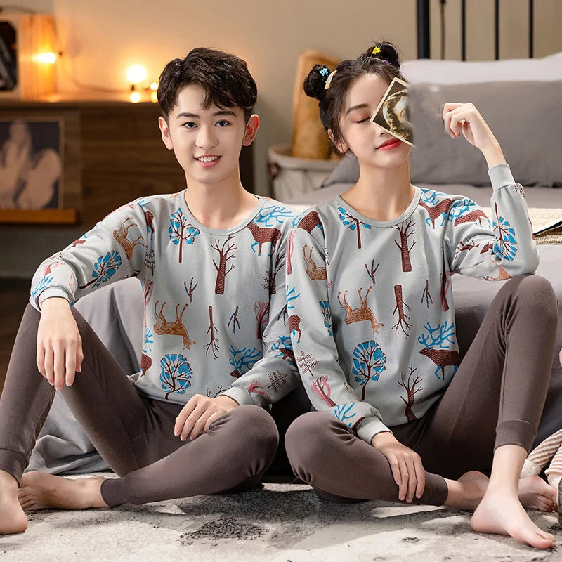 Teens Pijamas Long Sleeve Cotton Pyjamas Kids Clothes Sets Cartoon Big Boy Sleepwear Cute Pajamas For Girls 10 12 14 16 18 Years