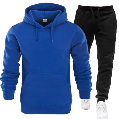 Basic Men/Women 2Pcs/Sets Sweatshirt Hoodies Pants 2025 Male Gyms Fitness Tops Joggers Sportswear Tracksuits