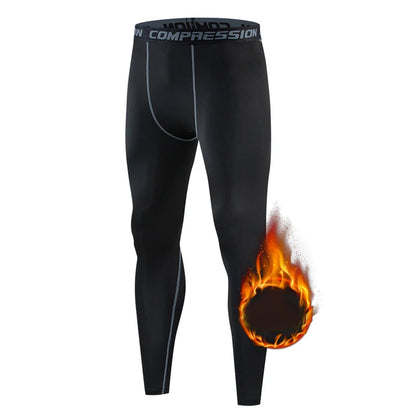 Thermal Underwear for Men S-3XL Compression Tights Men Basketball Running Fleece Lined Base Layer Set for Cold Weather