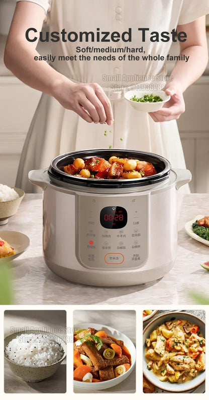 SUPOR Electric Pressure Cooker 5L Rice Cooker 70Kpa Multifunction Fast Cooking Stew Bones Beef Porridge For Kitchen SY-50YC5006