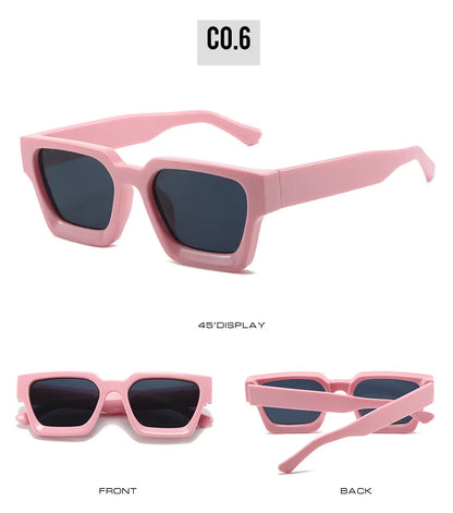 SHAUNA Ins Popular Women Square Sunglasses Retro Men Tinted Shades UV400