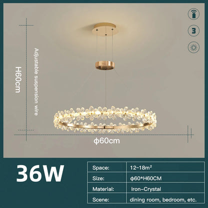 2025 Modern Crystal LED Chandeliers Lamp For Living Dining Room Home Decor Lights Bedroom Dining Table Ligthing Indoor Luminaire