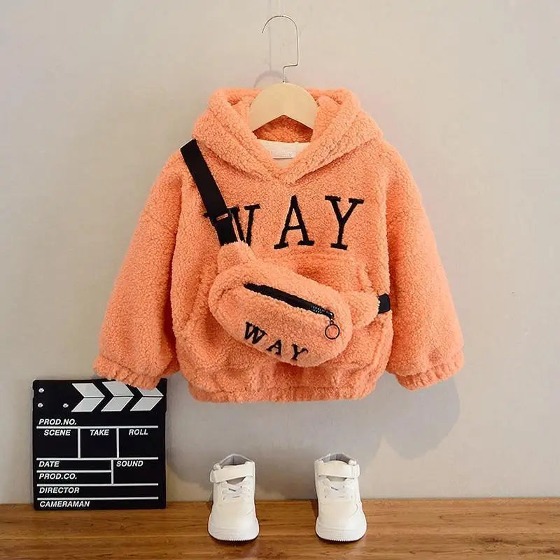 2-9 Year Kids Girls Boys Hoodies Sweatshirt Autumn Winter Warm Fleece Top Fashion Long Sleeve Pullover Sweater Children Clothing