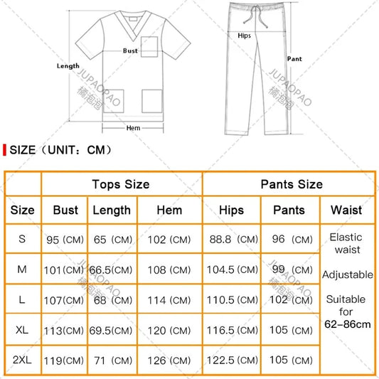 Operating Room Medical Uniform Scrubs Hospital Working Scrubs Set Medical Supplies Nurse Dental Surgery Suit Workwear