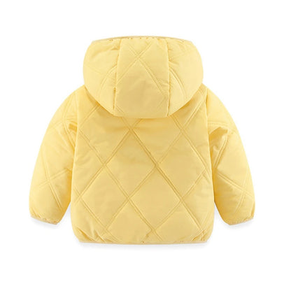 Baby Children Coats Winter Thick Jackets Girls Boys Solid Color Warm Plush Thicken Outerwear Hooded Jacket Cardigan Kids Clothes