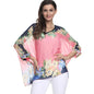 BHflutter 4XL 5XL 6XL Plus Size Blouse Shirt Women New Striped Print Summer Tops Tees Batwing Sleeve Casual Chiffon Blouses 2025