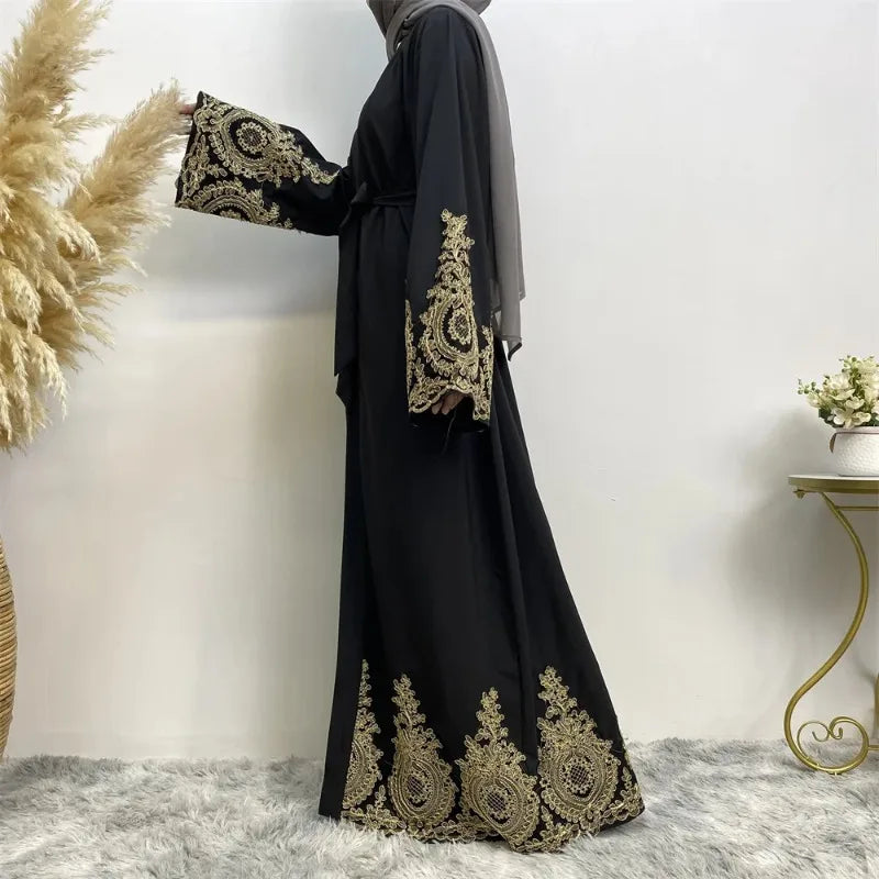 New Abaya Ramadan Women Muslim Embroidered Kimono Dubai Turkish Arab Islamic Clothing