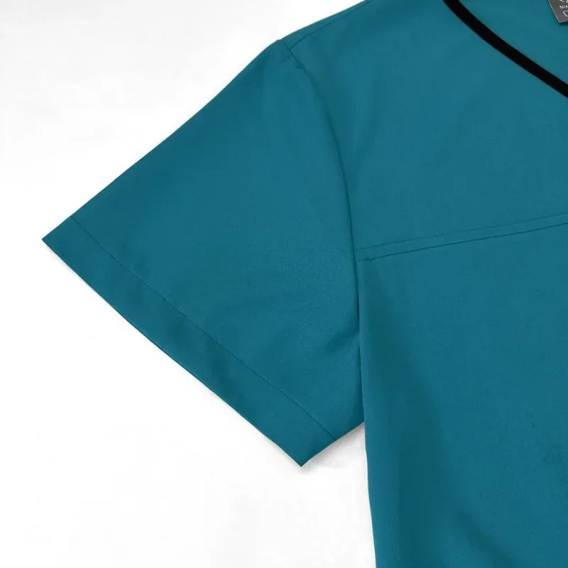 Medical Uniform Trendy Women's Scrub Set Stretch Soft Y-Neck Top Pants Hospital  Pet Clinic Doctor Costume Contrasting Colors