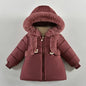 2 3 4 Years Winter Girls Jacket New Autumn Fur Collar Keep Warm Little Princess Coat Hooded Zipper Baby Outerwear Kids Clothes