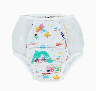 ABDL PVC Transparent Plastic Underpants Soft Silent Reusable Waterproof Adult Baby Diaper Pants Coat Incontinence Panties