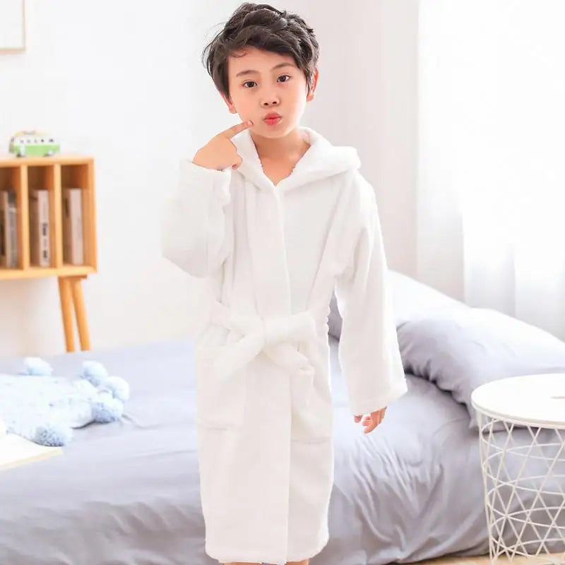 Children Baby Thick Bath Robes 100%Cotton Kids Sleepwear Robes Pijamas Cartoon Nightgown Boys Girls Bathrob Towel Baby Clothes