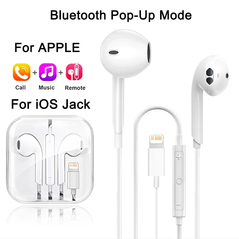 Apple iPad Laptops Tablet Headphones For iPhone 16 15 14 13 12 11 Pro Max Earphones X XS 7 8 Plus 3.5mm Stereo Wired Earbuds