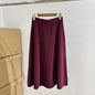 Autumn And Winter New Elegant Ladies Ribbed Wool Cashmere V-Neck Sweater Top + Knitted Skirt Set