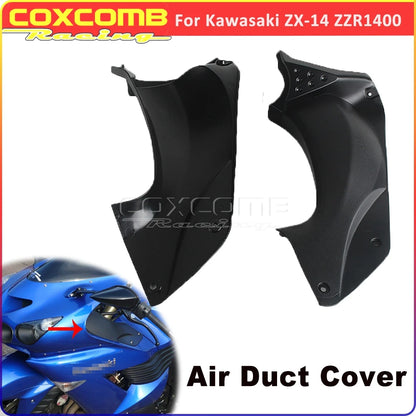 For Kawasaki ZX-14 ZX14 ZZR1400 Motorcycle Dash Cover Fairing Replacement Black Air Duct Ram Panel Trim Covers Fairing Cowl