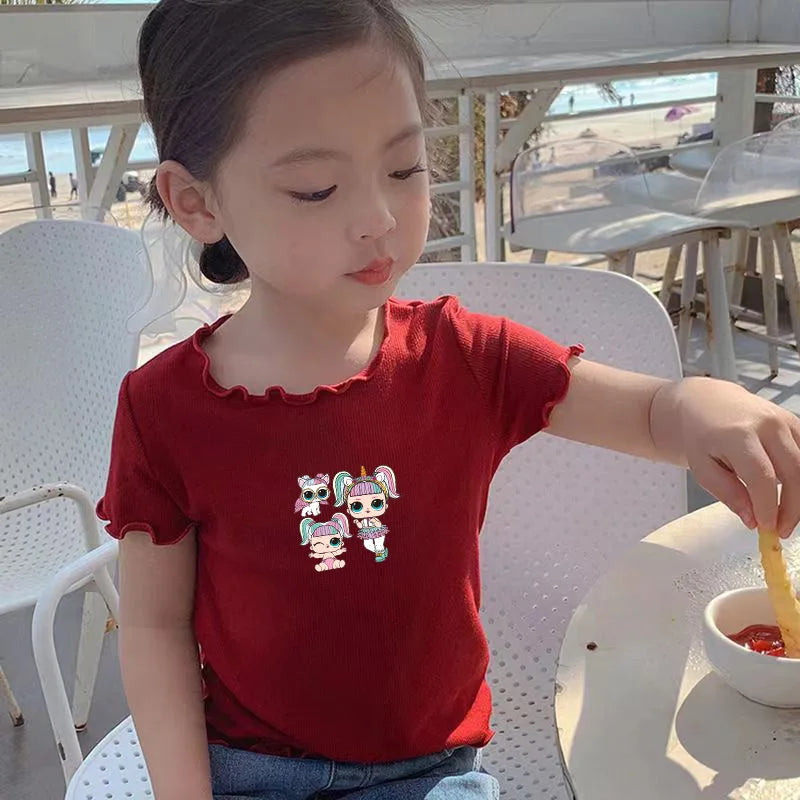 Girls Short T Shirt Budak Perempuan Chiffon Kids Tshirt Baby Girl Trendy Baju Kanak Kanak Perempuan Girl Clothing