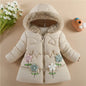 Children's winter clothing girls with wool thickened cute coat little girl foreign style wearing cotton-padded jacket