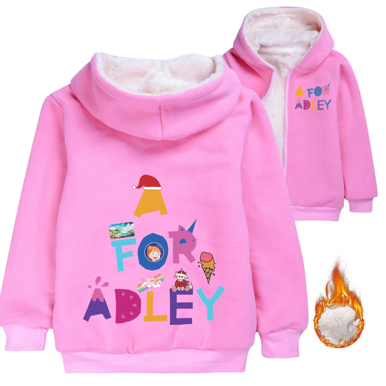 A for Adley Cartoon Boys Coat Children's Clothing for Winter Cotton Kids Parkas Little Girls Zipper Coats Toddlers Baby Jacket