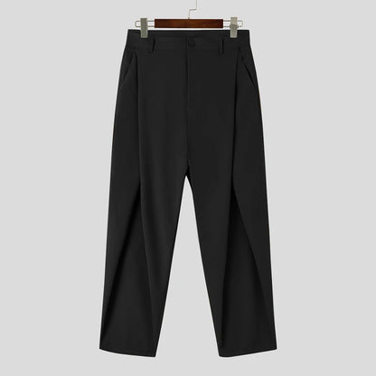 Fashion Well Fitting Men's Cross Pleated Pants Fashion Casual Hot Sale Male Solid Comfortable High Waist Trousers S-5XL INCERUN