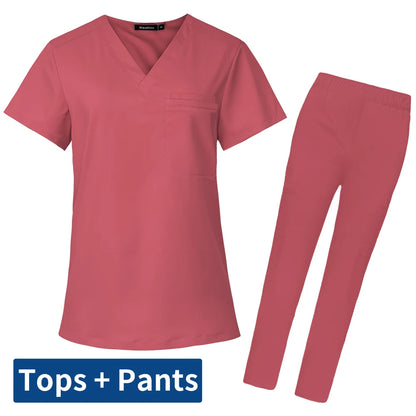 Men's Scrubs Medical Uniform Lab Set Male Wholesale Clinic Hospital Doctor Overalls V-neck Fashion Scrub Pharmacy Nurse Clothes